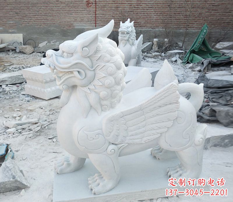 泉州品质卓越的汉白玉独角兽雕塑