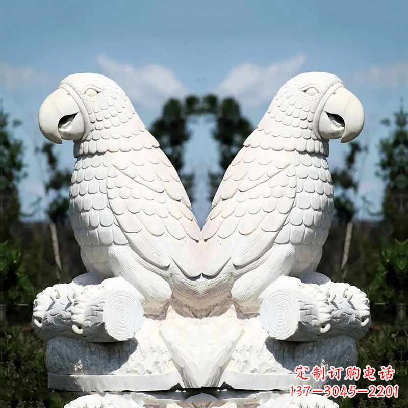 泉州汉白玉鹦鹉石雕,令你赏心悦目