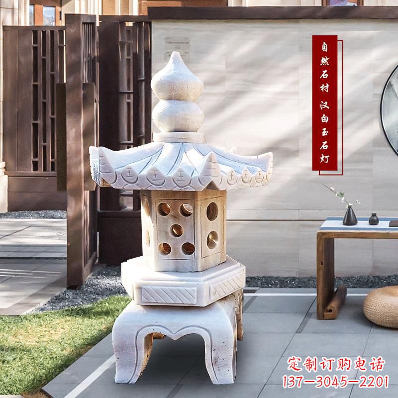 泉州中领雕塑-经典经典汉白玉灯笼园林雕塑