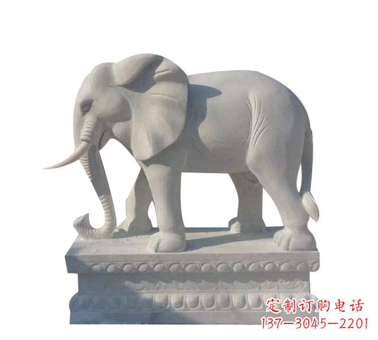 泉州精美绝伦的汉白玉大象雕塑
