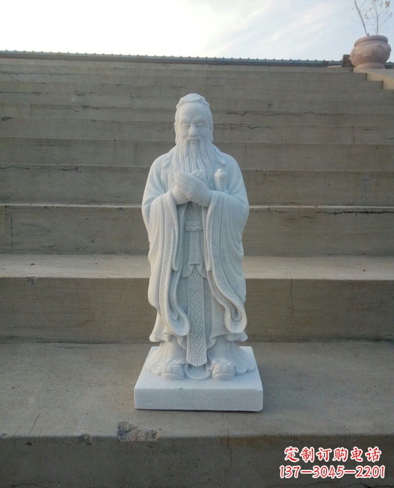 泉州汉白玉孔子石雕,雕刻传承千百年文明