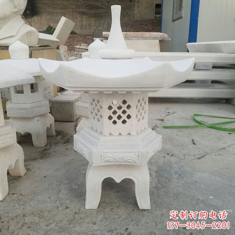 泉州汉白玉中式石雕灯笼
