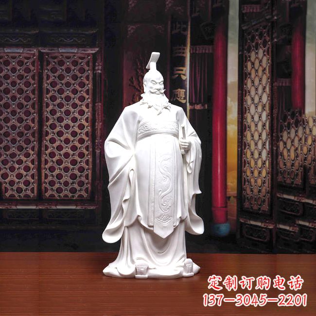 泉州汉武帝刘彻汉白玉石雕像