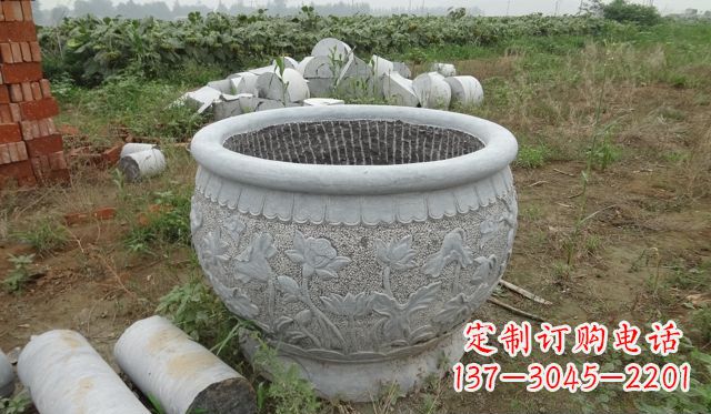 泉州荷花花盆公园景观石雕,千般美妙一览无余