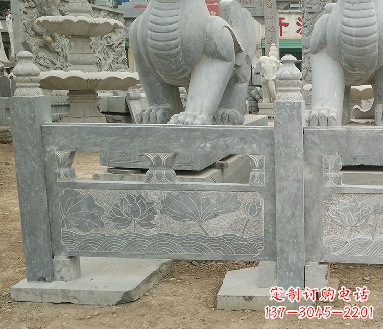 泉州荷花石浮雕仿古栏板石雕