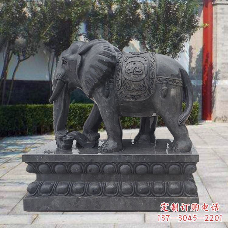泉州黑色大象石雕,独特雕塑制作享受