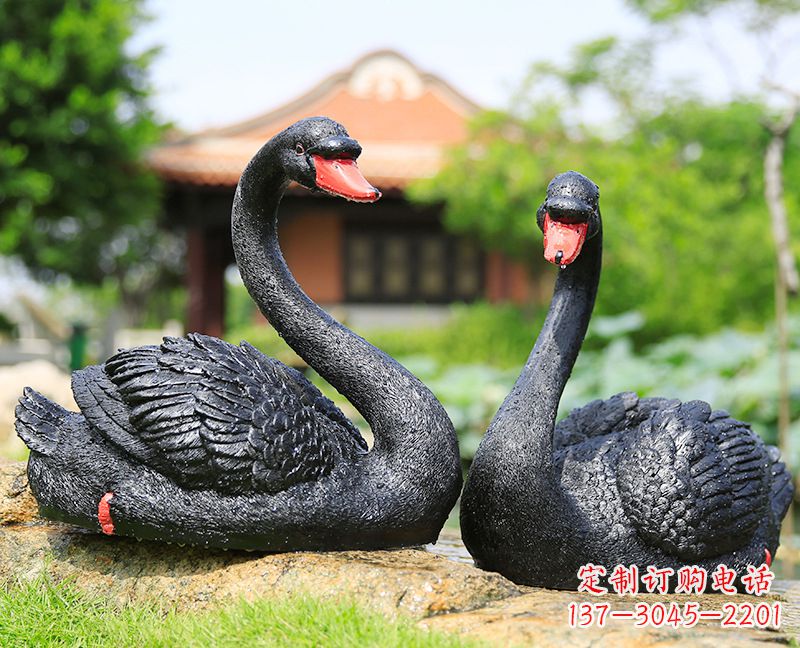 泉州黑天鹅玻璃钢仿真雕塑
