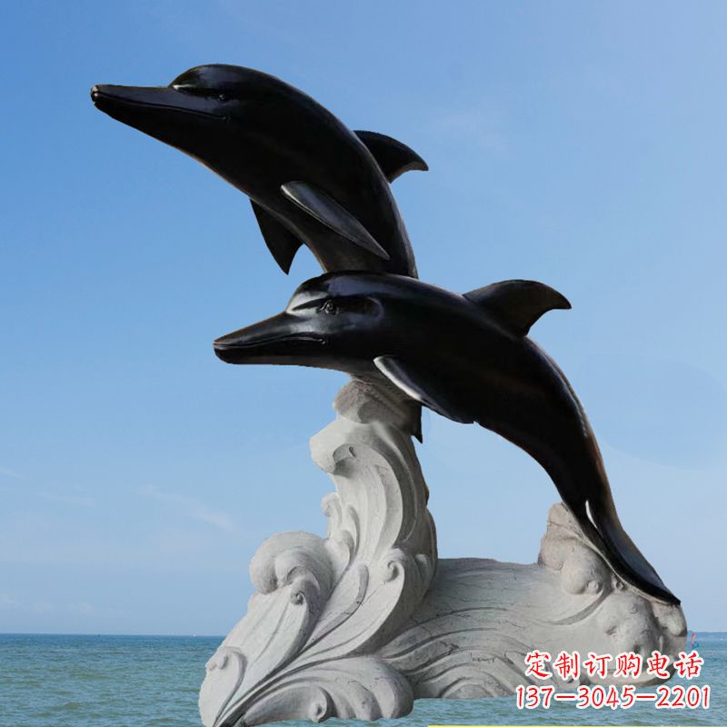 泉州黑曜石海豚石雕,让您的家园更加精美