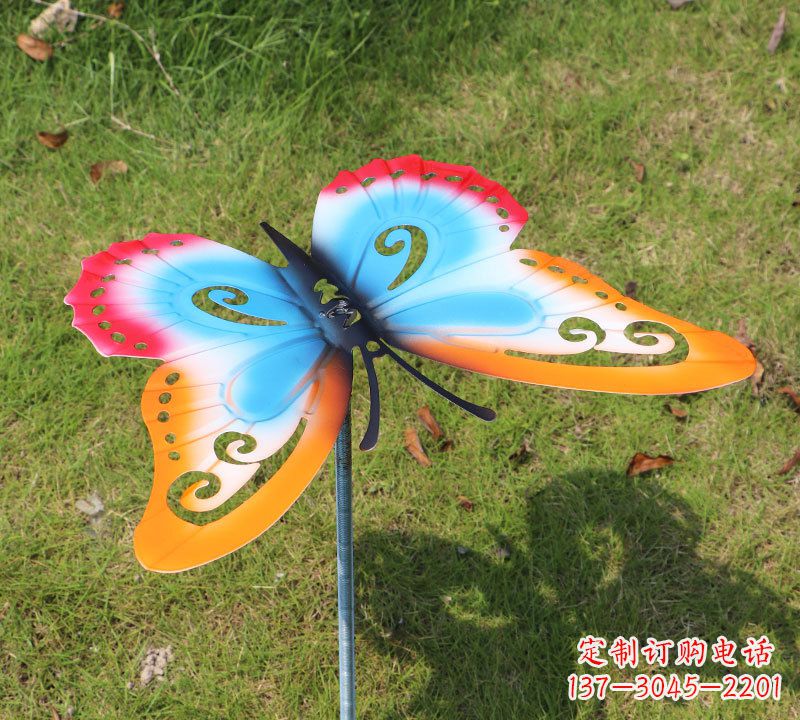 泉州红橙蓝不锈钢蝴蝶雕塑