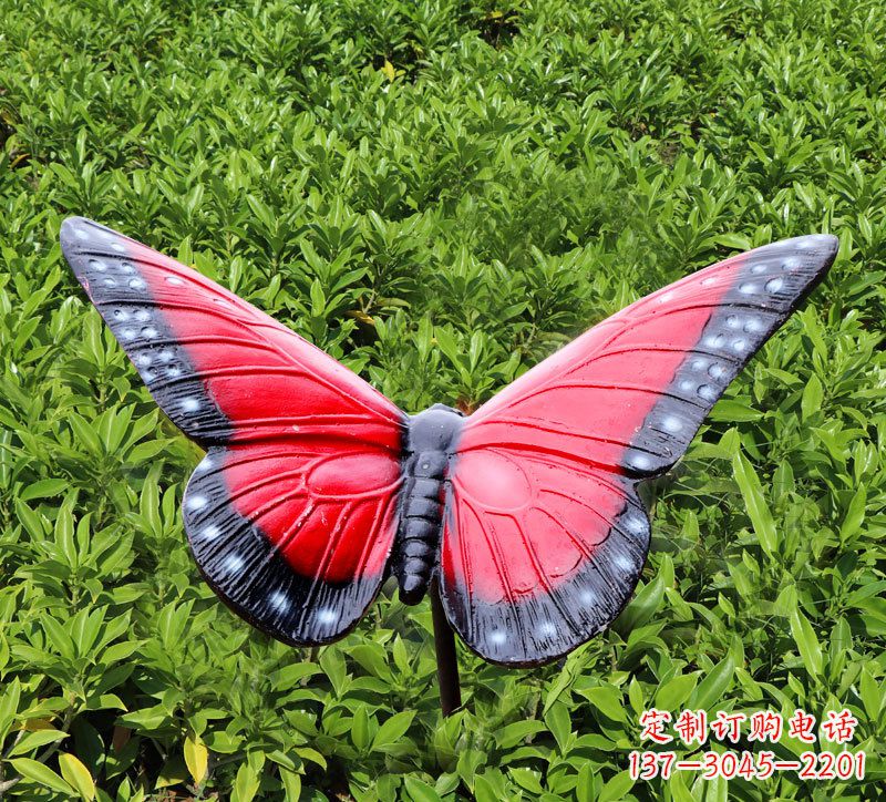 泉州红色玻璃钢蝴蝶雕塑