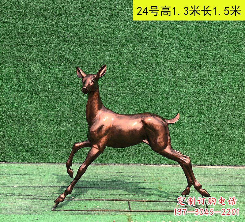 泉州红铜鹿精美雕塑是中领雕塑定制厂家推出的一…