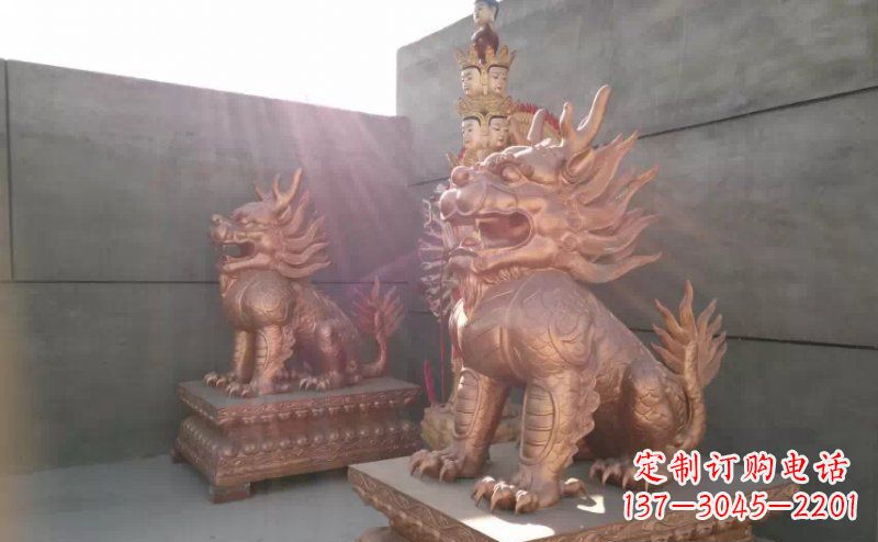 泉州红铜麒麟古代神兽铜雕