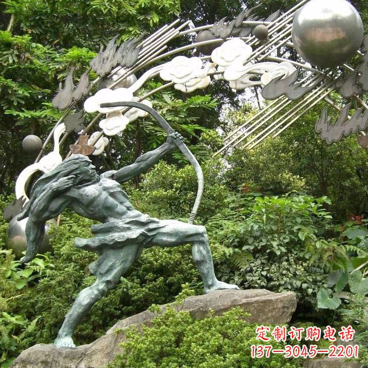 泉州华夏传统精美后羿射日雕塑