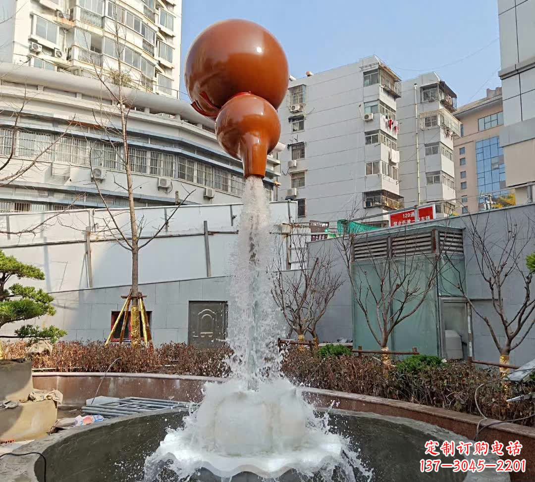 泉州葫芦广场喷泉雕塑,精致唯美