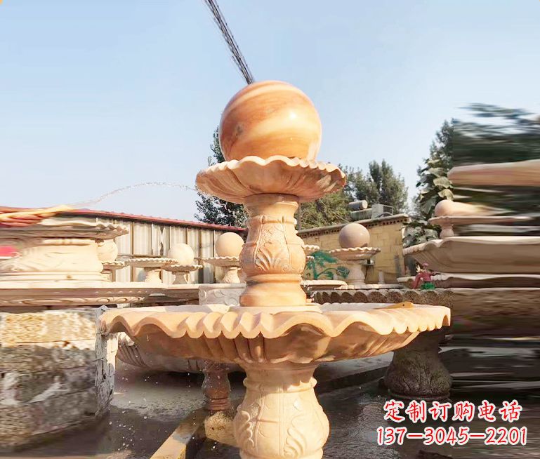 泉州湖北石雕风水球喷泉——精品水泵雕塑