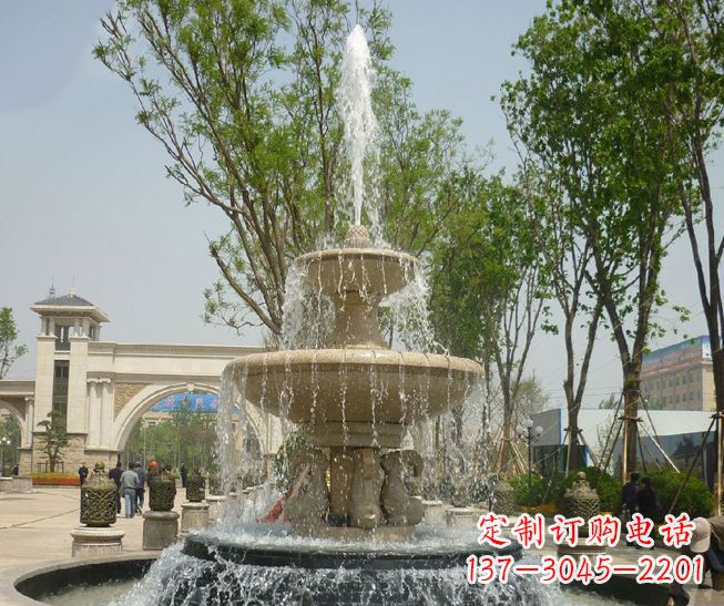 泉州精美多层喷泉雕塑,营造出优美水乐园