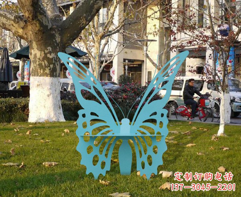 泉州中领雕塑专业定制不锈钢蝴蝶雕塑座椅