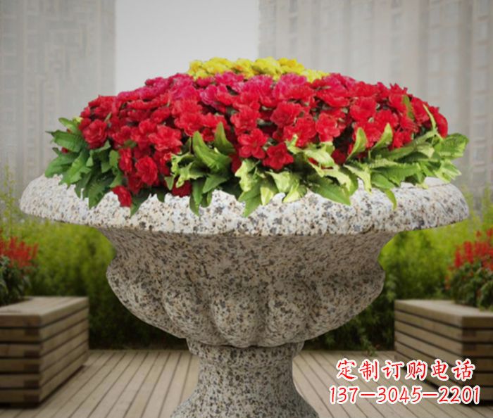 泉州中领雕塑精美花岗岩花盆小区石雕
