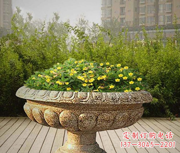 泉州精美雕刻的花岗岩花盆驰骋提供
