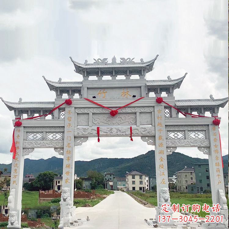 泉州花岗岩三门石牌坊