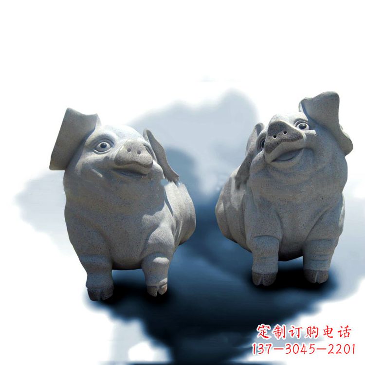 泉州花岗岩动物雕塑-可爱的福猪