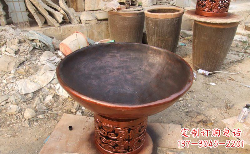 泉州花盆公园景观铜雕