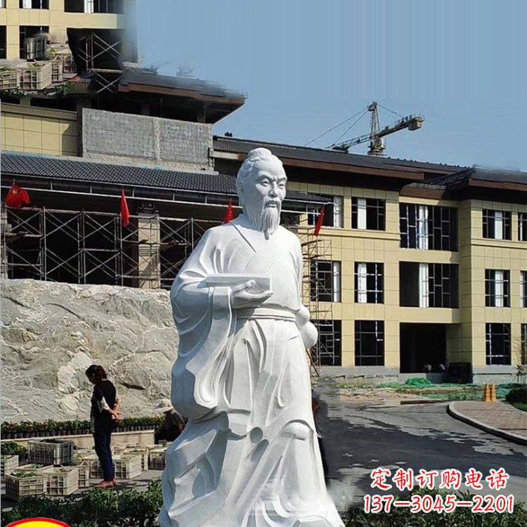 泉州高雅精美的华佗白玉石雕像