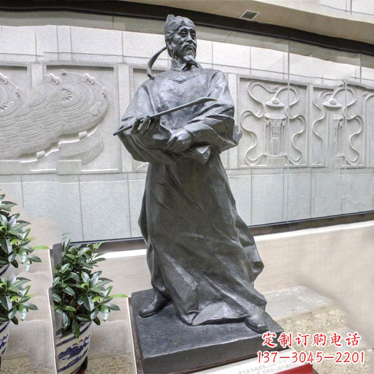 泉州画圣吴道子中国古代(唐朝)著名画家铸铜雕塑