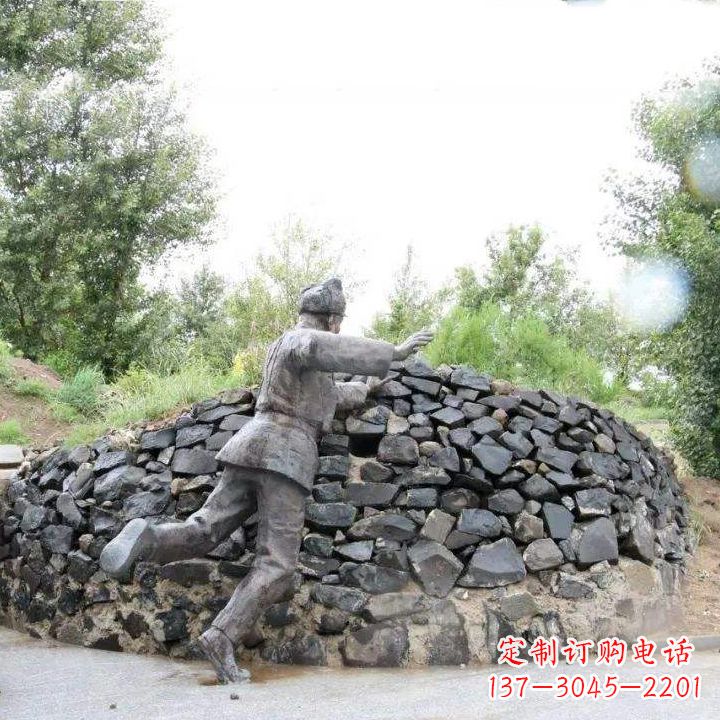泉州黄继光仿铜情景雕塑
