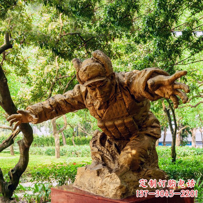 泉州中领雕塑:黄继光铜雕著名抗战英雄雕像