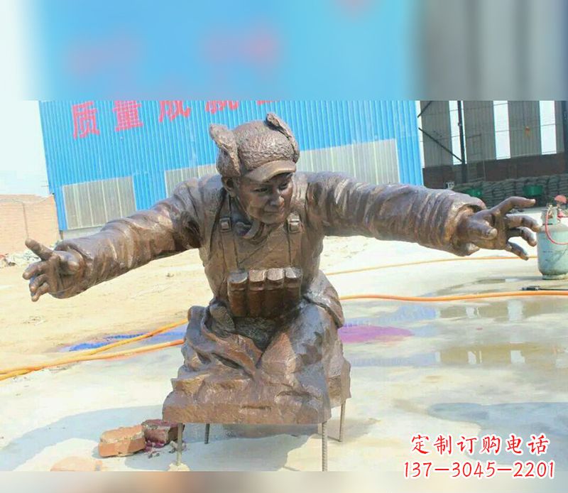 泉州黄继光校园英雄铜雕
