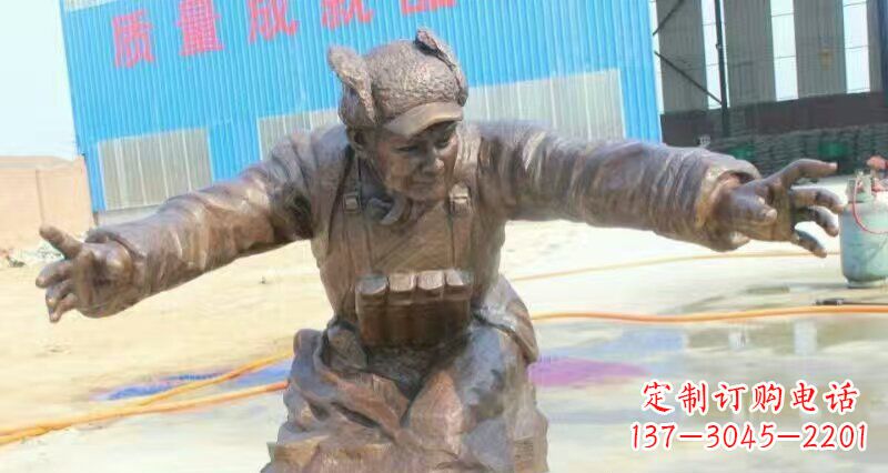 泉州黄继光校园英雄人物铜雕