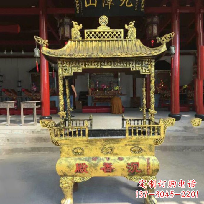 泉州黄铜香炉雕塑
