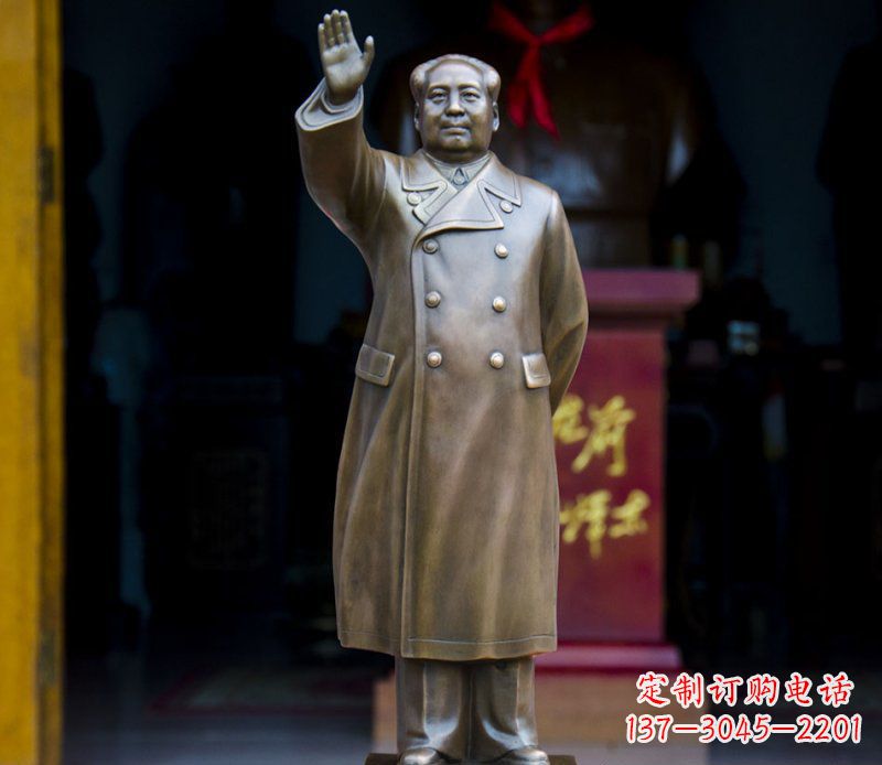 泉州挥手的主席广场铜雕景观雕塑