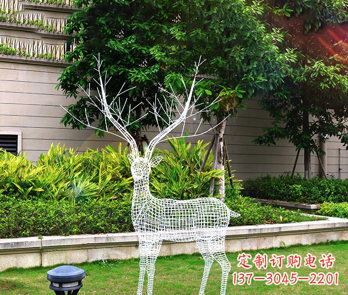 泉州回头麋鹿不锈钢雕塑