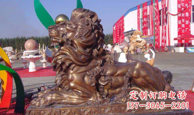 泉州汇丰西洋狮子铜雕，精美华贵