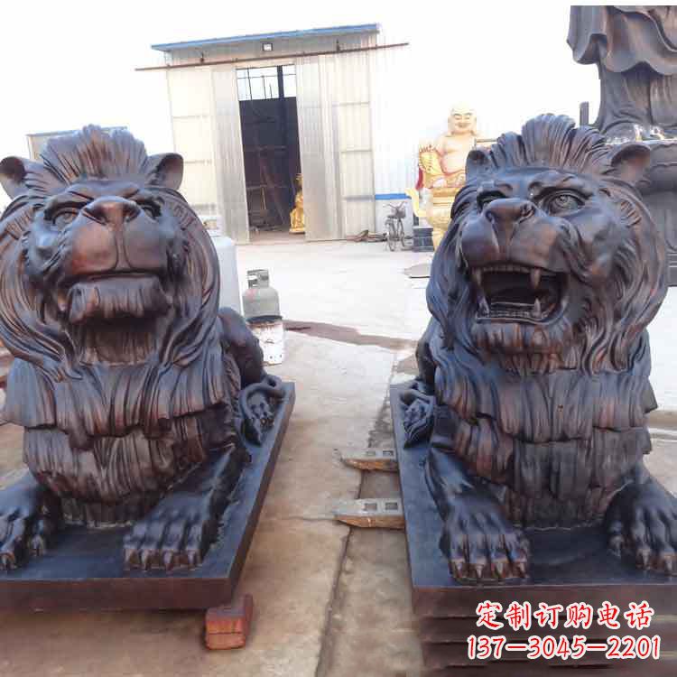 泉州汇丰银行狮子雕塑，精美雕塑展示您的财富