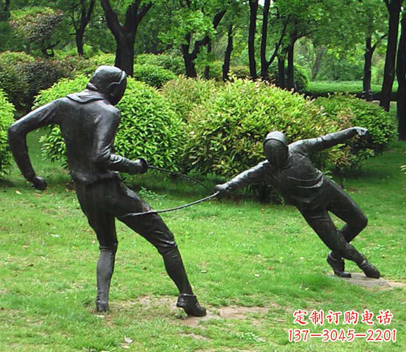 泉州击剑运动员铜雕