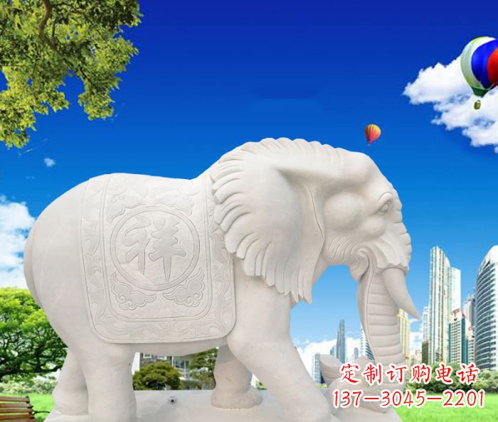 泉州唯美大象石雕,祥和吉祥如意