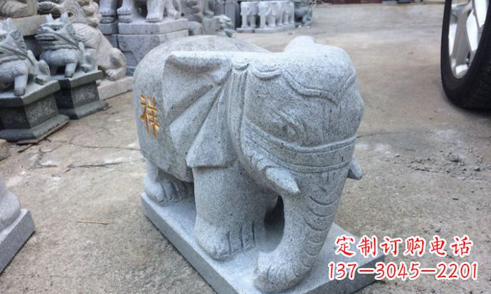 泉州中领雕塑-大象门口石雕