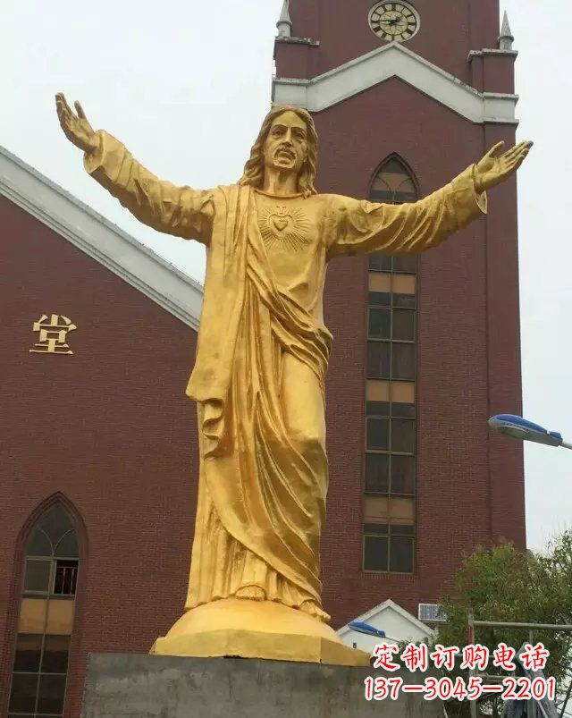 泉州教堂铸铜耶稣雕塑