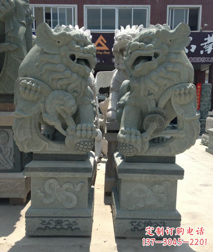 泉州街边景观南方狮子石雕 (2)
