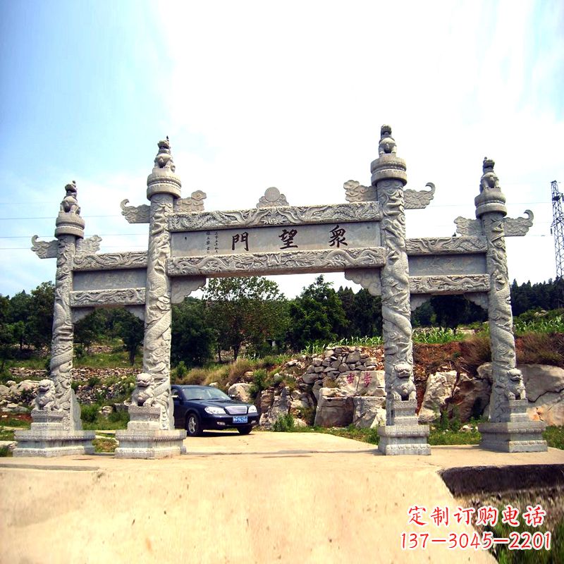 泉州景区大门华表牌坊石雕