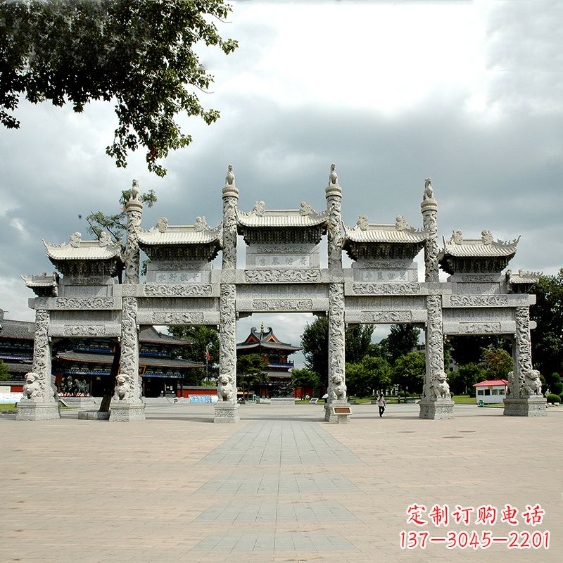 泉州景区大型五门石牌坊