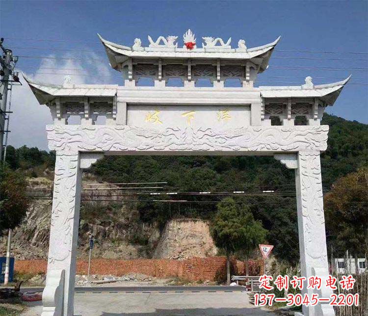 泉州景区单门牌坊石雕