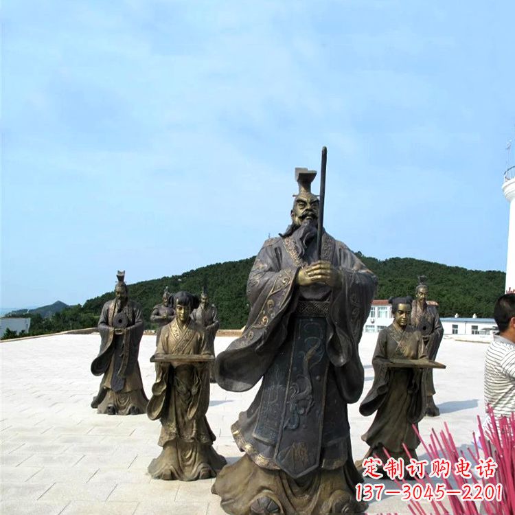 泉州景区广场汉武帝刘彻祭天情景雕塑