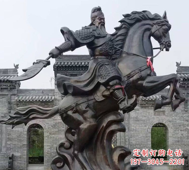 泉州高贵雄浑的大型铜铸关公雕塑