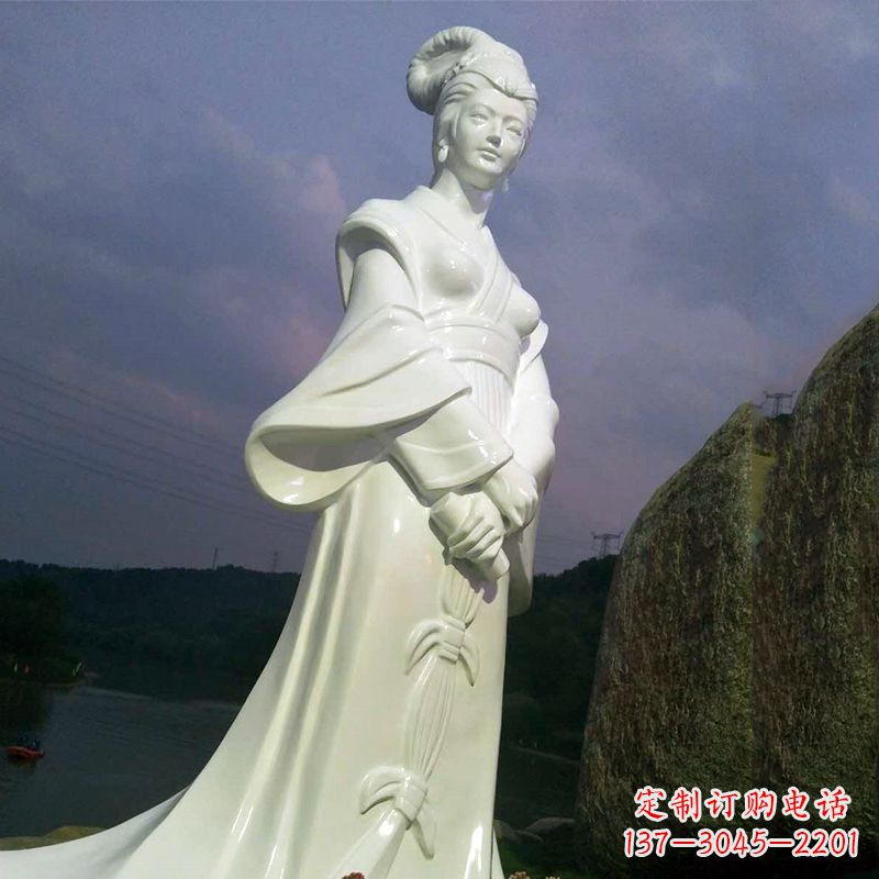 泉州传承美丽传说——西施汉白玉石雕像