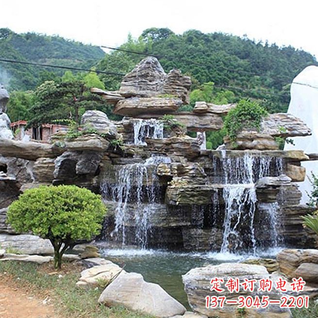 泉州领雕塑让您的景区更精彩——奇石流水假山雕塑