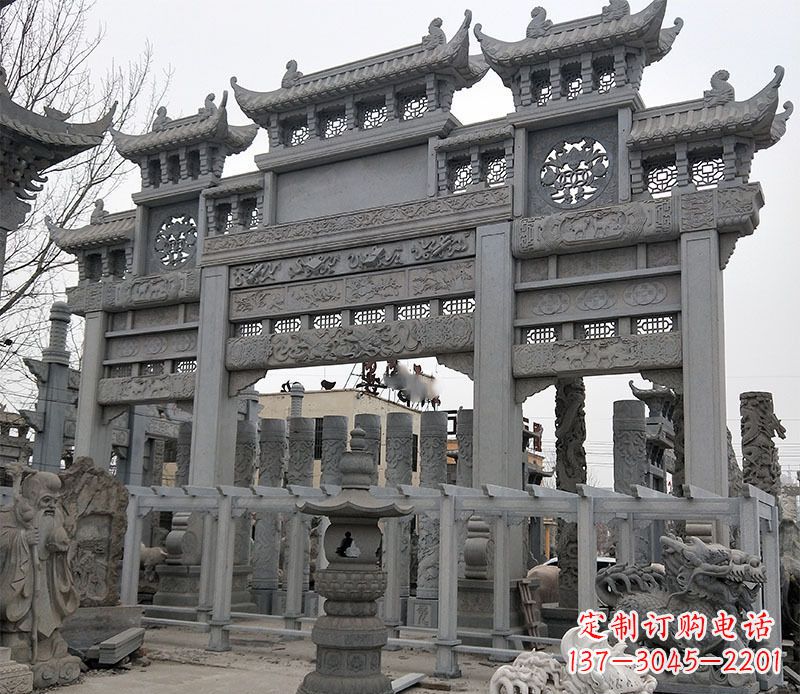 泉州京中领雕塑:牌坊石雕定制